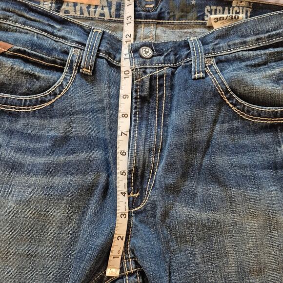 Ariat Denim M5 Gulch Straight Leg Jeans Men 38 Stretch Blue Western Workwear - Picture 9 of 12